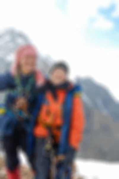 Bergsteigen Tourismus Thema verschwimmen Hintergrund — Stockfoto