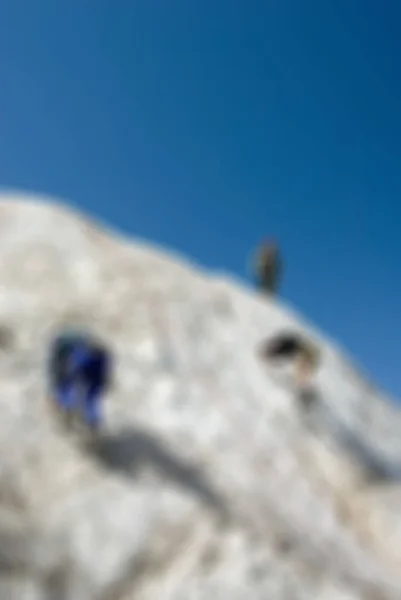 Horolezectví Turistika téma rozostření pozadí — Stock fotografie