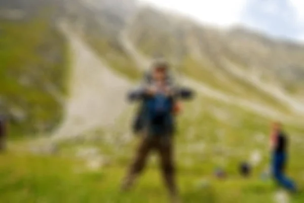 Montañismo turismo tema desenfoque fondo — Foto de Stock