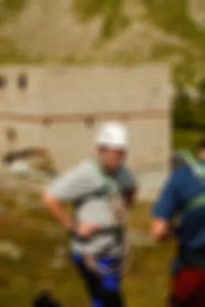 Bergsteigen Tourismus Thema verschwimmen Hintergrund — Stockfoto