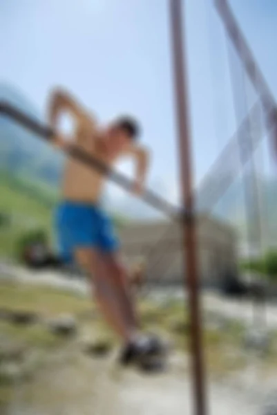 Bergsteigen Tourismus Thema verschwimmen Hintergrund — Stockfoto