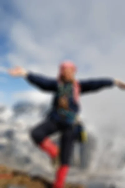 Bergsteigen Tourismus Thema verschwimmen Hintergrund — Stockfoto