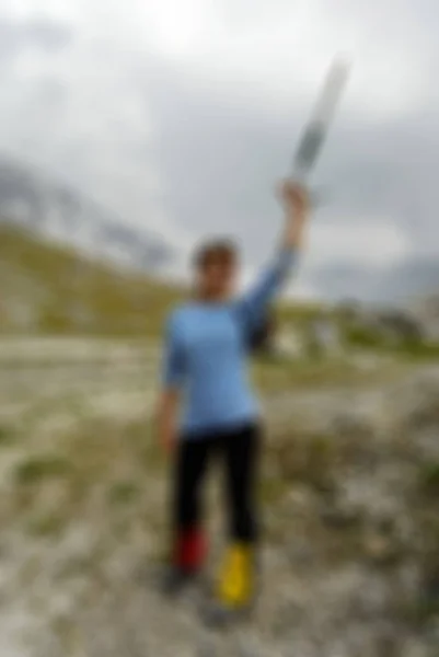 Bergsteigen Tourismus Thema verschwimmen Hintergrund — Stockfoto