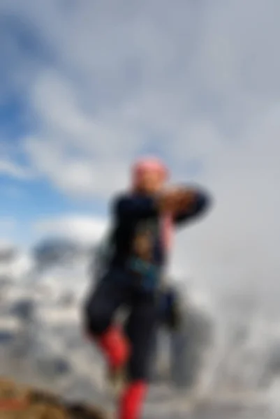 Mountaineering tourism  theme blur background — Stock Photo, Image