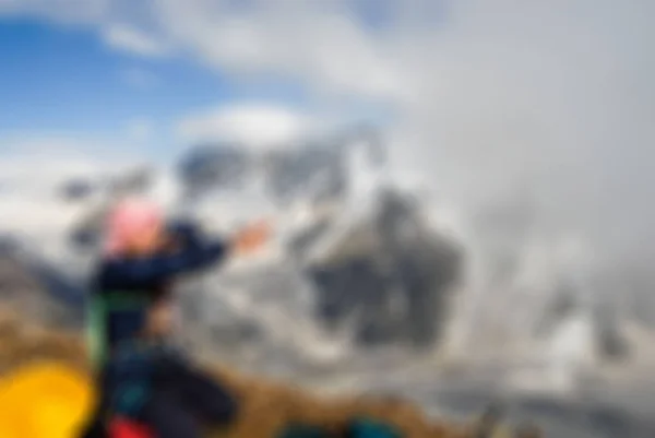 登山観光テーマぼかし背景 — ストック写真