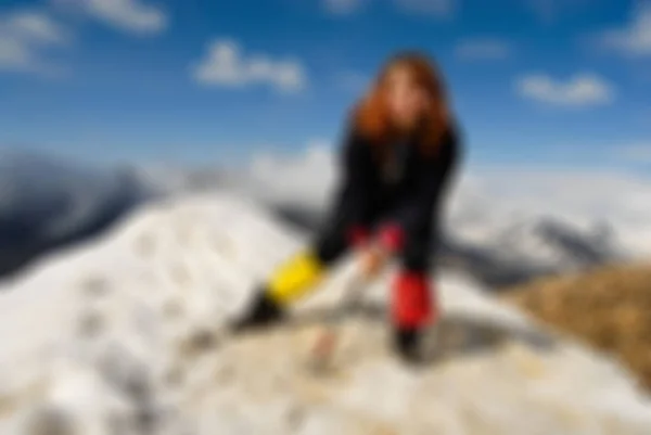 Bergsteigen Tourismus Thema verschwimmen Hintergrund — Stockfoto