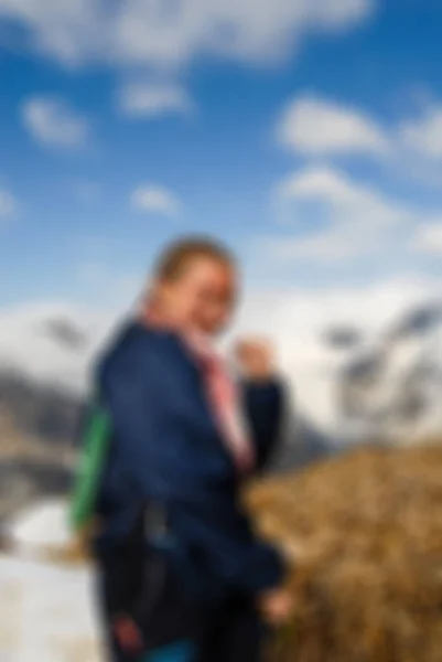 Bergsteigen Tourismus Thema verschwimmen Hintergrund — Stockfoto