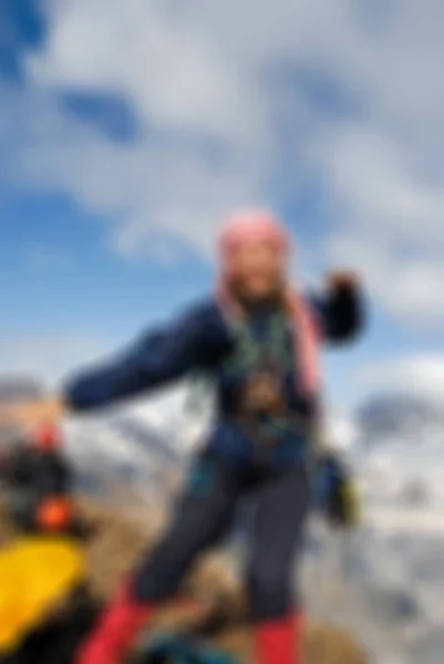 Bergsteigen Tourismus Thema verschwimmen Hintergrund — Stockfoto