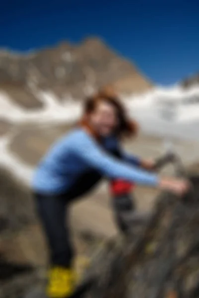 Bergsteigen Tourismus Thema verschwimmen Hintergrund — Stockfoto