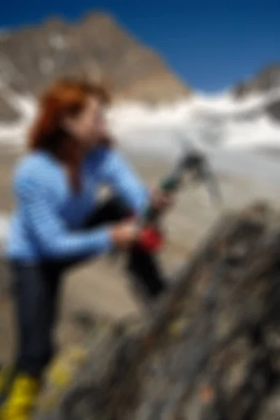 Mountaineering tourism  theme blur background — Stock Photo, Image