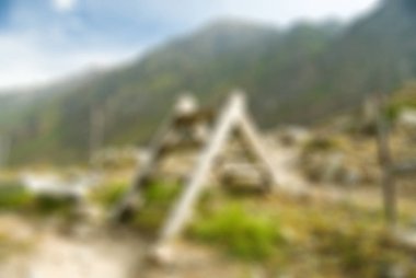 Dağcılık turizm Tema bulanıklık arka plan