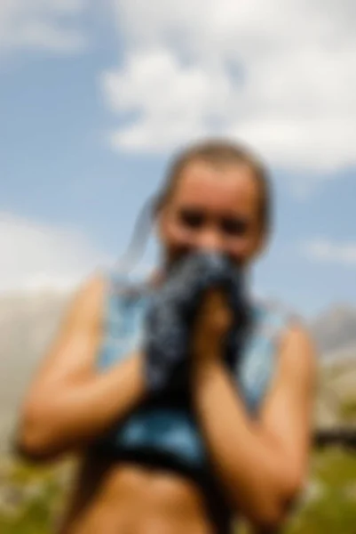 Bergsteigen Tourismus Thema verschwimmen Hintergrund — Stockfoto