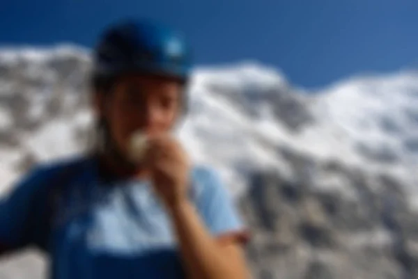 Mountaineering tourism  theme blur background — Stock Photo, Image