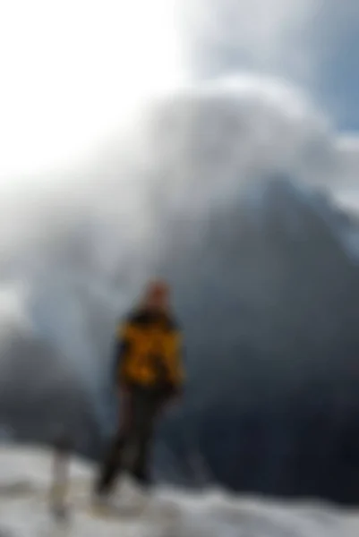 Bergsteigen Tourismus Thema verschwimmen Hintergrund — Stockfoto