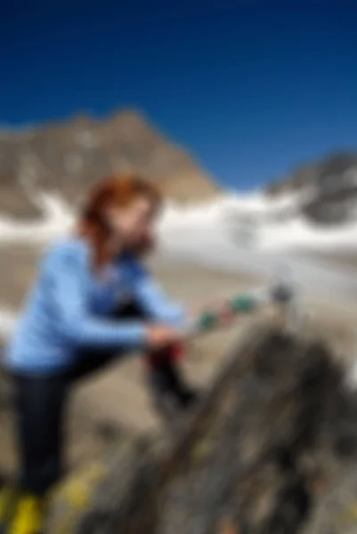 Mountaineering tourism  theme blur background — Stock Photo, Image