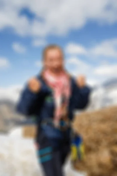 Bergsteigen Tourismus Thema verschwimmen Hintergrund — Stockfoto