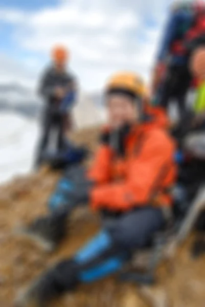 Bergsteigen Tourismus Thema verschwimmen Hintergrund — Stockfoto