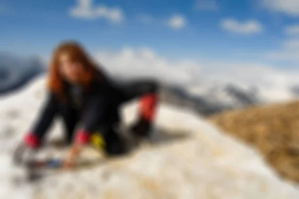 Bergsteigen Tourismus Thema verschwimmen Hintergrund — Stockfoto