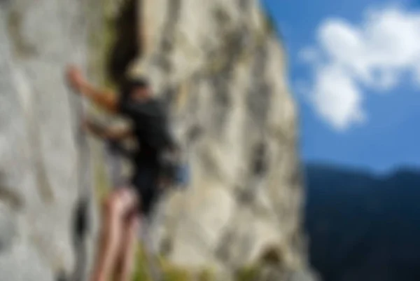 Montañismo turismo tema desenfoque fondo — Foto de Stock