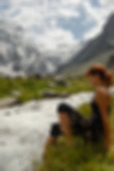 Mountaineering tourism  theme blur background — Stock Photo, Image