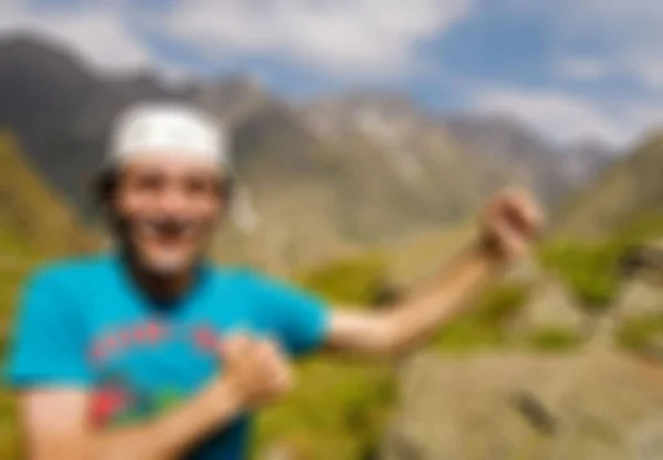 Bergsteigen Tourismus Thema verschwimmen Hintergrund — Stockfoto