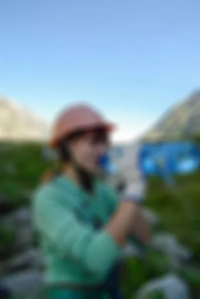 Bergsteigen Tourismus Thema verschwimmen Hintergrund — Stockfoto