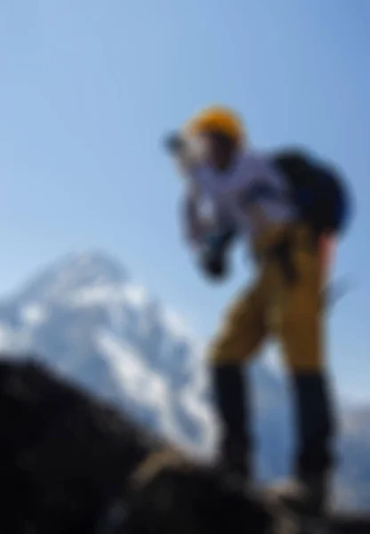 Alpinismo turismo tema sfocatura sfondo — Foto Stock