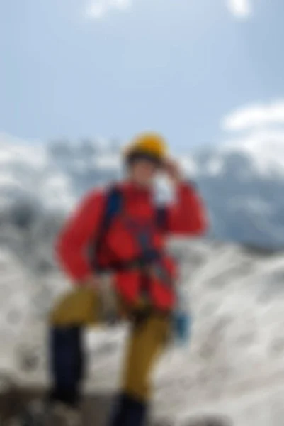 Horolezectví Turistika téma rozostření pozadí — Stock fotografie