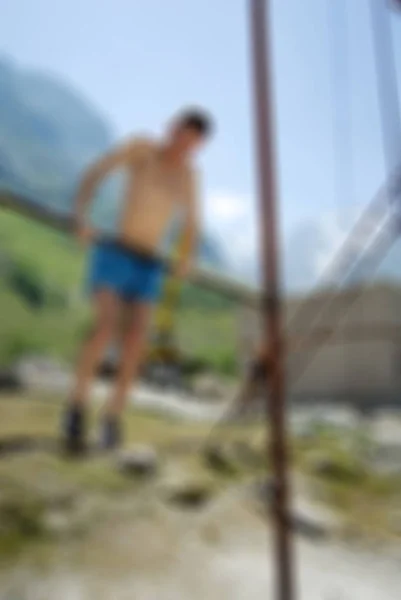 Bergsteigen Tourismus Thema verschwimmen Hintergrund — Stockfoto