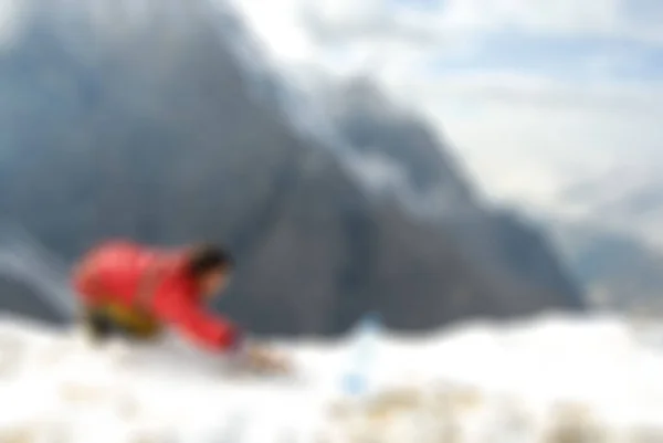 Bergsteigen Tourismus Thema verschwimmen Hintergrund — Stockfoto