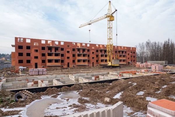 Construction site at winter — Stock Photo, Image