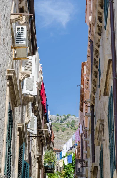 Fachadas da cidade velha Dubrovnik — Fotografia de Stock