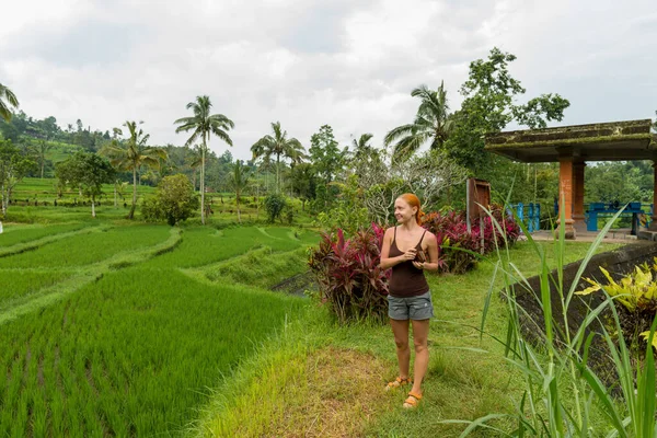 Turistika na rýžových polích — Stock fotografie