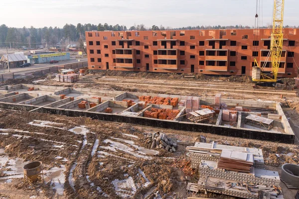 Construction site at winter — Stock Photo, Image