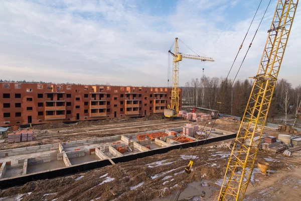 Construction site at winter — Stock Photo, Image