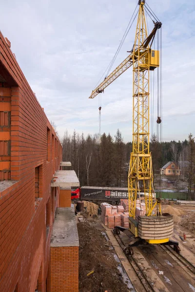 Construction site at winter — Stock Photo, Image