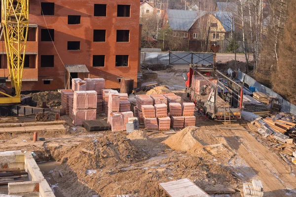 Construction site at winter — Stock Photo, Image