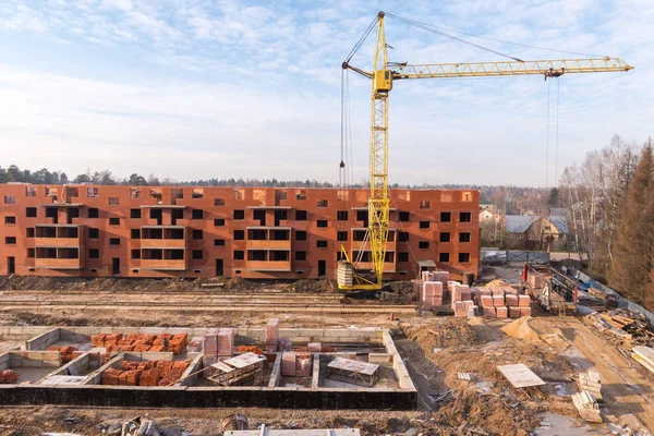 Construction site at winter — Stock Photo, Image