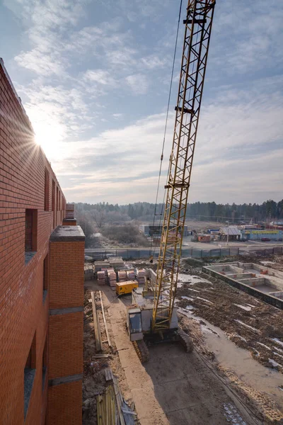 Construction site at winter — Stock Photo, Image