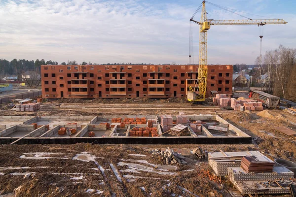 Construction site at winter — Stock Photo, Image