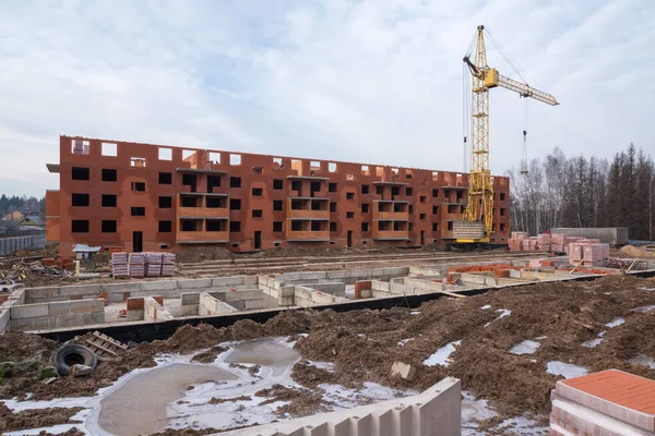 Construction site at winter — Stock Photo, Image