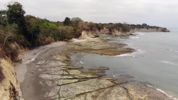Video Luftaufnahme Unbebauter Strand Playa Escondida Der Provinz Esmeraldas Ecuador — Stockvideo