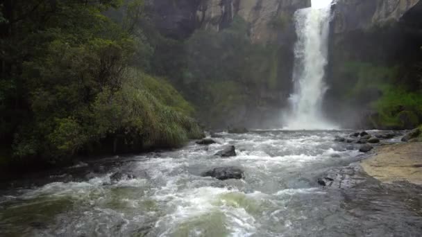 Vídeo Cascada Río Pita Caudal Del Río Volcán Cotopaxi Los — Vídeos de Stock