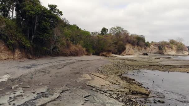 Video Luftaufnahme Unbebauter Strand Playa Escondida Der Provinz Esmeraldas Ecuador — Stockvideo