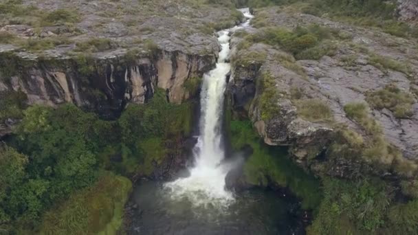 Video Slow Motion Cascadă Rio Pita Ecuadorian Andes — Videoclip de stoc