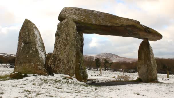 Video Pentre Ifan Dolmen Wales Großbritannien — Stockvideo