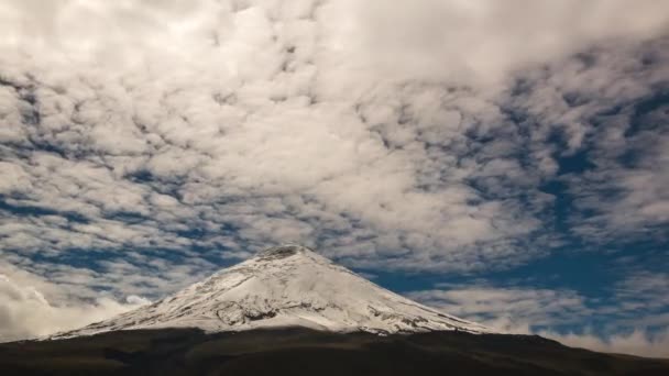 Tempo Lapso Vídeo Vulcão Antisana Montanhas Dos Andes Céu Azul — Vídeo de Stock