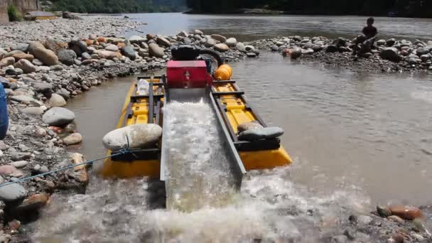 Vidéo Rivière Forêt Avec Les Travailleurs Recherche — Video