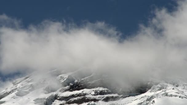 Vídeo Câmera Lenta Vulcão Antisana Montanhas Dos Andes Névoa — Vídeo de Stock