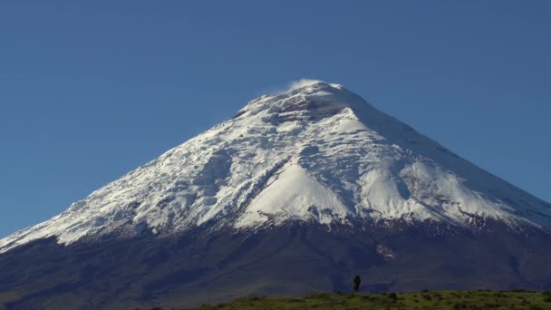 Vídeo Câmera Lenta Vulcão Antisana Montanhas Dos Andes Névoa — Vídeo de Stock